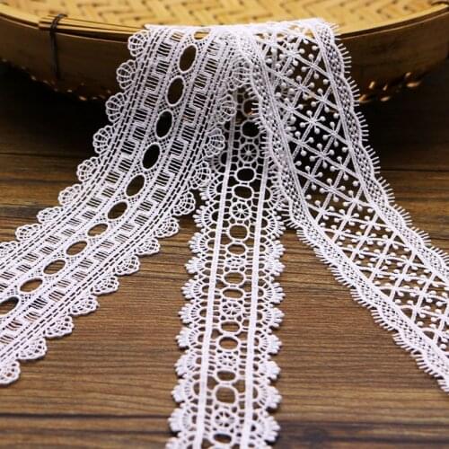 1 yard High-quality Milk white water soluble embroidered lace accessories diy lace clothing lace hot sale