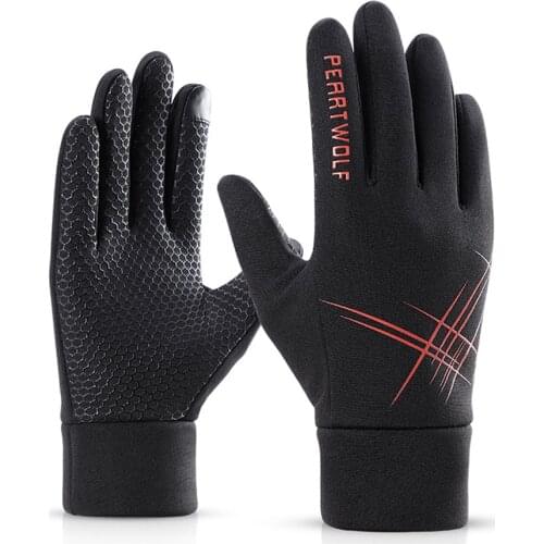 Autumn And Winter Plus Velvet Warm Sports Touch Screen Gloves Men And Women Cold And Windproof Waterproof Outdoor Riding Gloves