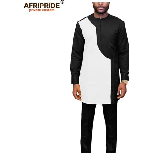 2019 African Men Clothing Traditional Set Plus Size Outfit Dashiki Coats Jacket+Ankara Pants Blazer Outwear AFRIPRIDE A1916038
