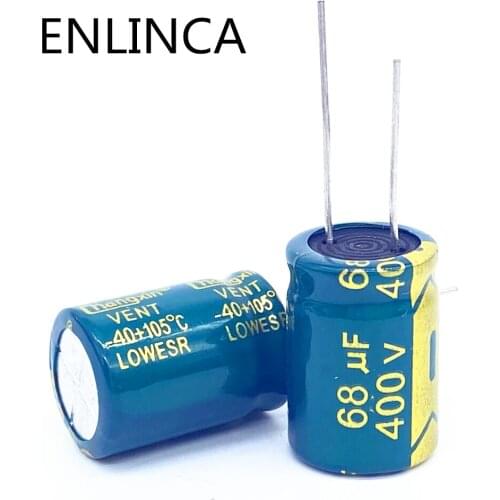 50pcs/lot 68UF 400V 68UF High-frequency Low-impedance Aluminum Electrolytic Capacitor Size 16*20MM 20