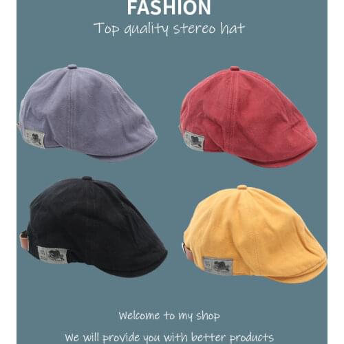 New Berets Japanese Street Brand Cloth Label Mens Hat Wear Duckbill Hat Forward Hat