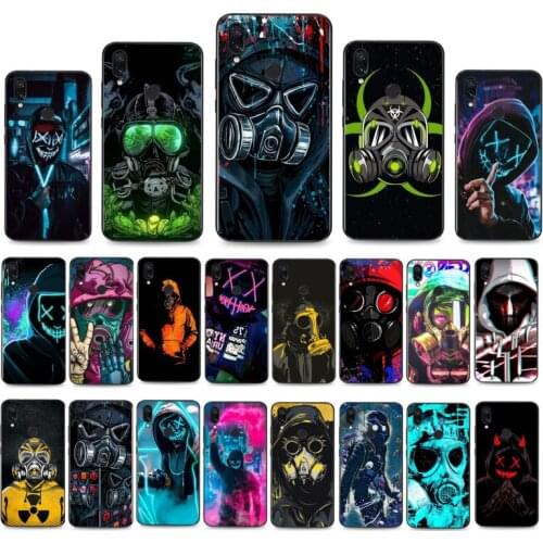DJ Man Neon Mask Gas mask Boy Phone Cases For Xiaomi Redmi Note7 Pro Note8 Pro 8T Note9 9T Redmi8 8A Note10 Pro 9C X3