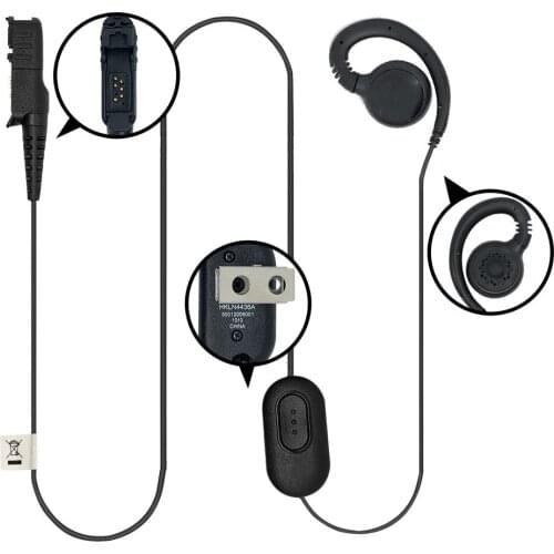 VBLL HKLN4436A Black Earpiece Headset for Motorola XPR3300 XPR3500 Portable Radio Part