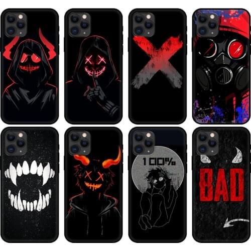 Black tpu case for iphone 5 5s se 2020 6 6s 7 8 plus x 10 XR XS 11 12 mini pro MAX back cover Devil Bad Boy Anime