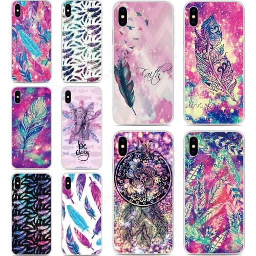 Printed Colorful Feather Cover For Vsmart Active 1 Plus Star 3 JOY 4 Live BQ Aquaris X2 X Pro U U2 Lite V VS Phone Case Fundas