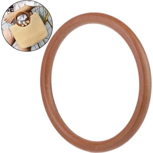 Wooden Round Shaped Handles Replacement For Bag Handbags Purse Shopping Tote