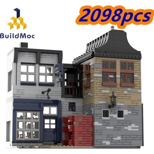 City Street Scene Harry London Street Bar Construct Toys DIY Building Blocks Bricks Set Educational Xmas Gift Kids