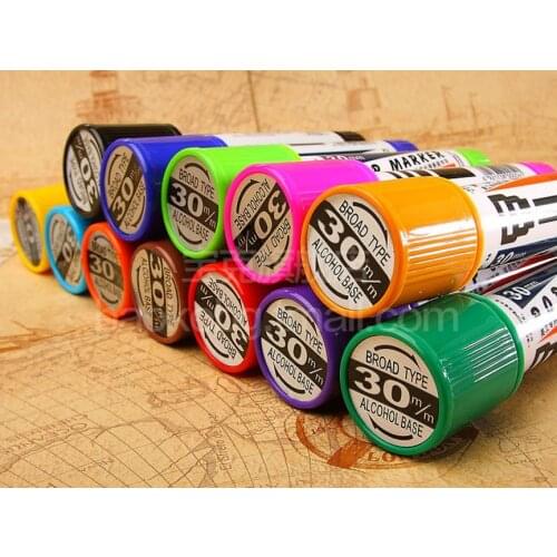 Baoke Markers Felt Brush Pens Broad Type Alcohol-Based Marker Art POP Marker Pen 20mm 30mm 12 Colors