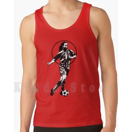 Ronaldinho Tank Tops Vest 100% Cotton Ronaldinho Football Soccer Brazil Ronaldo Legend Italy Pele Futebol