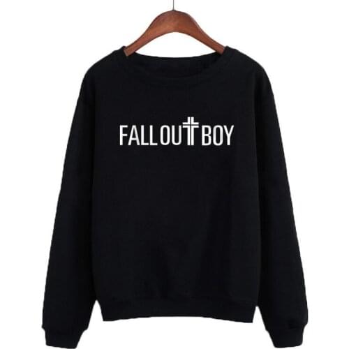 Fashion Letters Hoodies Black and White Fall Out Boy Albums Printing Sweatshirt New Clothes Women Autumn Long Sleeve Pullover