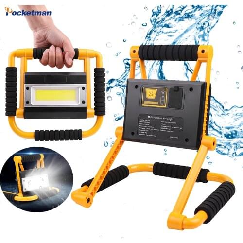 380W Portable Work Light Spotlight Cob Work Lamp Rechargeable Flashlight Waterproof Camping Lamp Outdoor Night Work Searchlight