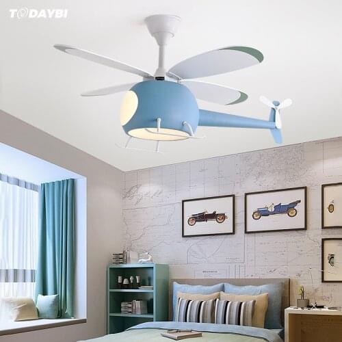 Children Room Ceiling Fan Lamp With Light Electric Fans Lights Small Bedroom Deco Cooling Decorations Remote Control