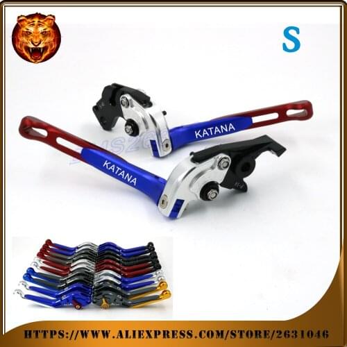 For SUZUKI 600 750 KATANA 1998 1999 2000 2001 2002 2003 2006 05 LOGO Adjustable Folding Extendable Brake Clutch Lever Motorcycle