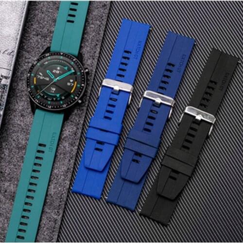 Watch accessories 22mm Quick Release Black silicone Watch strap for Outdoor Sports Diving Mens rubber watch band Arc interface