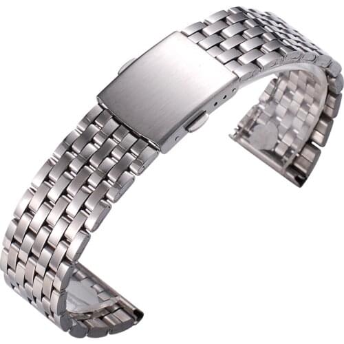 Watchband Mens Wrist Watch Stainless Steel Belt Bracelet for Universal Watch Strap Straight Accessories Strap18/20/22 MM Band