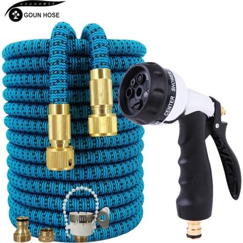 High Pressure Garden Hose Water Gun Set Watering Irrigation Plastic Pipe Expandable Magic Hose Car Wash Spray Gun Cleaning Tools