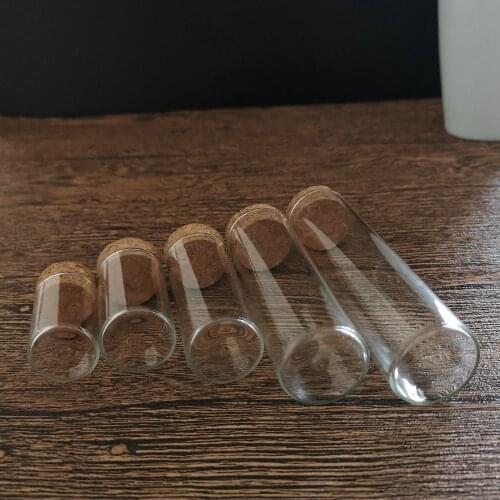 20pcs/Lot 4ml to 30ml Glass Test Tubes with Cork Stoppers Packing Bottles Wishing Jars For Lab Experiment or Gift Diameter 22mm