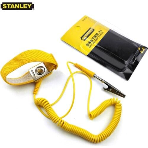 Stanley 1-piece 2m long adjustable antistatic wristband anti static electricity bracelet ESD discharge belt with grounding wire