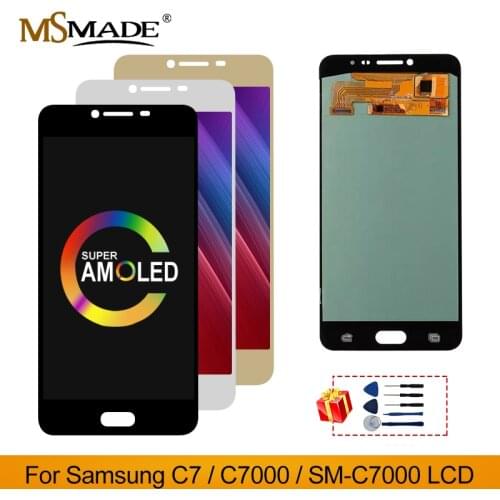 Super AMOLED For Samsung Galaxy C7 C7000 LCD Display Touch Digitizer Assembly For C7 SM-C7000 LCD Screen Replacement Parts