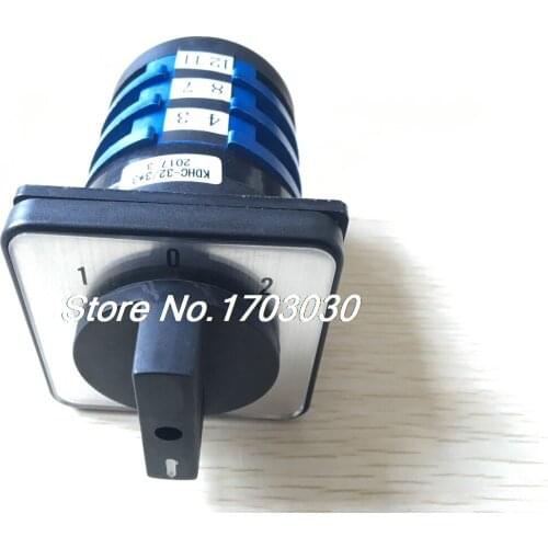 AC380V 32A 1-0-2 Three Position Rotary Cam Universal Changeover Switch