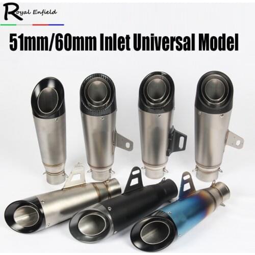 Universal 36MM-51MM 60MM Modified Motorcycle Exhaust Muffler FZ6 YZF R1 R6 R3 MT07 zx6r z800 z900 mt09 fz09 gsxr750 cbr300