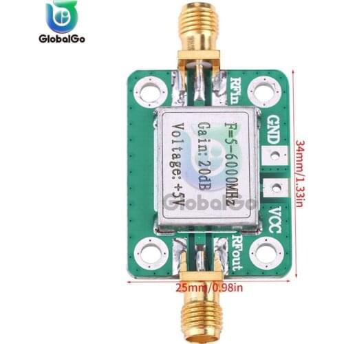 10pcs 5M-6GHz RF low noise Broadband Signal Amplifier Power Amplifier Gain 20dB 5-6000mhz