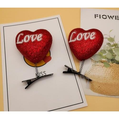 Candy Color Fashion Hairclip Heart Love Letter Hairpins Hair Accessories For Girls Valentines Day Party Decoration