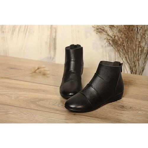 Big Size 9 10 11 12 13 boots women shoes ankle boots for women ladies boots Striped flat back zip