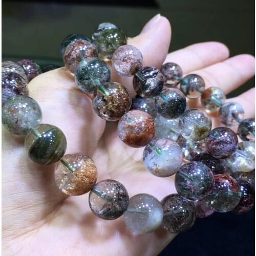 Natural crystal bracelet inner ghost crystal colorful texture unique bracelets for women jadeite jade women bangle 10mm 13mm