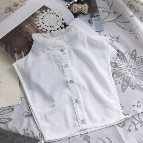 YSMILE Y Solid Color Stand Necklace Collar Women Daily Shirt Lapel Tops Accessory White Lace Fake Collar P2293