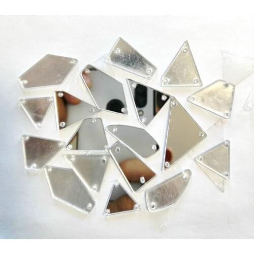 105Pcs 7 shapes Mix Mirror Clear Surface Womens Clothes Sew on Rhinestones Crystals Stones Diamond Sewing Diy For Wedding Dress