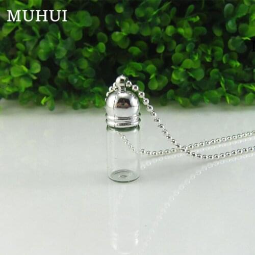 2 Size Glass Bottle Pendant Necklace Perfume Essential oil Keep Openable Small Bottle Necklaces For Women Jewelry Gift B066