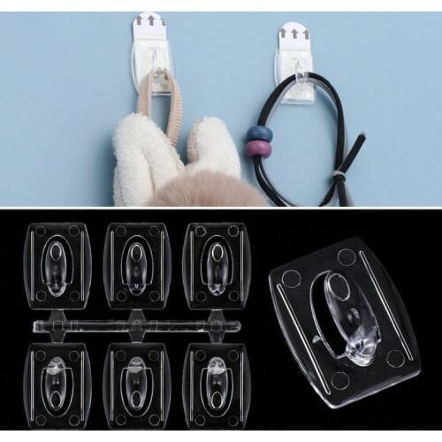 20pcs Wall Transparent Removable Hook Strong Seamless Adhesive Hook Rack For Bathroom Kitchen Multifunction Towel Key Hanger