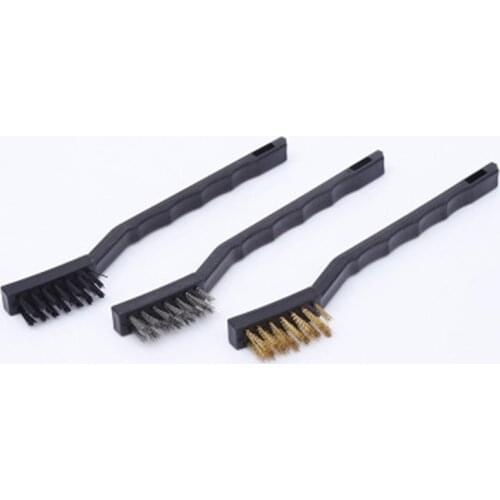 3Pcs/lot Mini Stainless Steel Rust Brush Brass Cleaning Polishing Detail Metal Brush Wire Toothbrush Cleaning Tool Family Kit