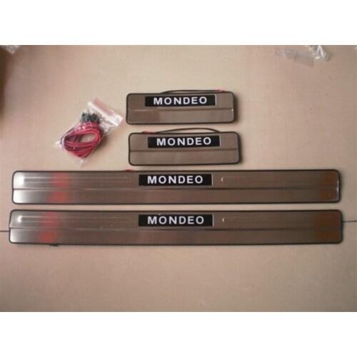 4PCS Car styling Fit For Ford MONDEO MK4 2008- 2013 Stainless Steel LED Side Door Scuff Plate Door Sill Trim Car accessories