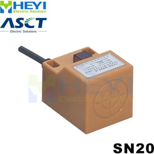 40*40*52mm Non-flush Square type inductance sensor SN20 2-wire, 3-wire NO / NC square sensor switch