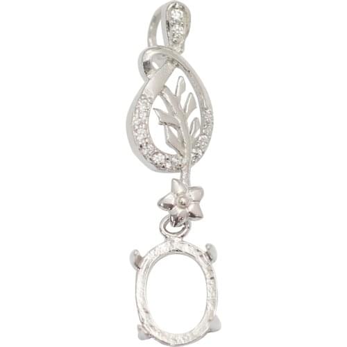 Beadsnice 925 Sterling Silver Jewelry Pendant Base Bezel Gemstone Pendant Diy Jewelry Making 39282