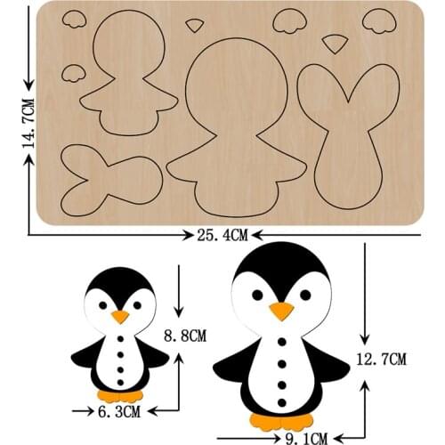 Diy penguin doll wooden cutting dies mould & knife blade punch die stencils handmade hanging pendant fit common cutting machine