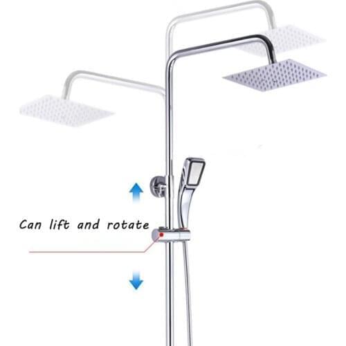 Shower Head Holder Bar Pole Bracket Adjustable Chrome Plated Fits Dia 18-25mm