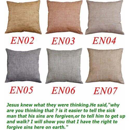 EN02 EN03 EN04 EN05 EN06 EN07 Gray Red Linen Blending Cotton Cushion Cover Pillow Case Throw Sofa Home Decor ( custom made )