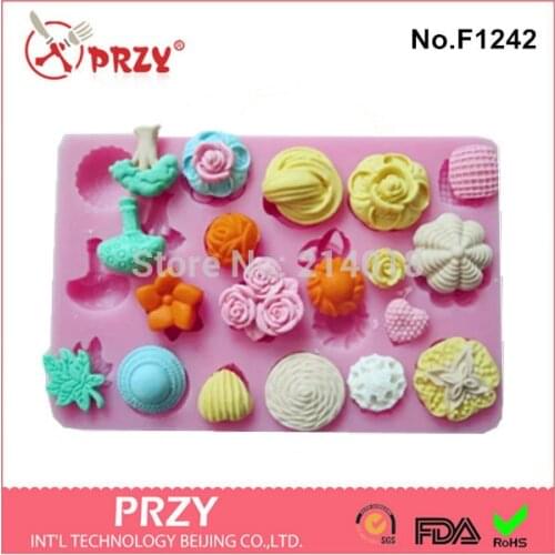 The leaves and roses fondant cake mold Cake decoration Sugar art mold