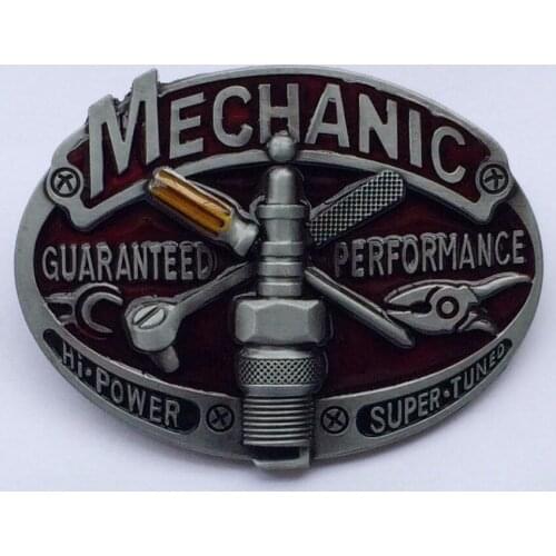 Red Enamel MECHANIC BELT BUCKLE JF-BY117 suitable for 4cm wideth belt with continous stock