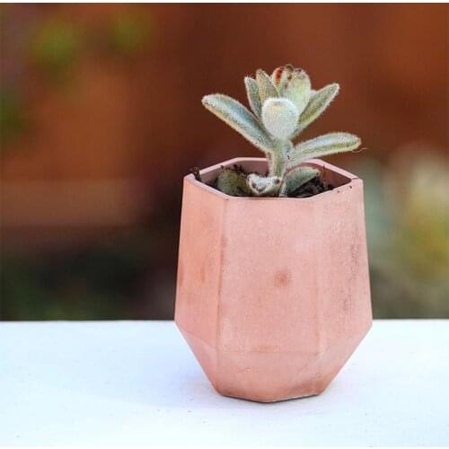 Round Diamond Design Concrete Candle Cup Vessel Mold Succulent Potted Cement Tank Silicone Mold Plaster Mold