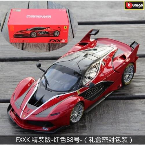 Bburago 1:18 Ferrari FXXK Red 88 car alloy car model simulation car decoration collection gift toy Die casting model boy toy