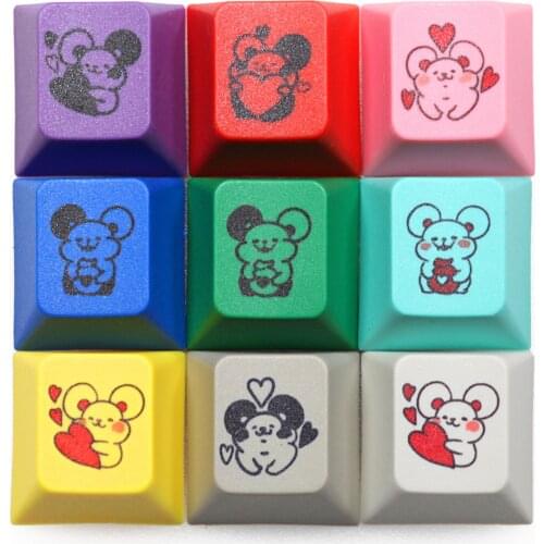 MStone Novelty cherry profile pbt keycap for mechanical keyboards Dye Sub Good luck in the year of the rat Cute little mouse