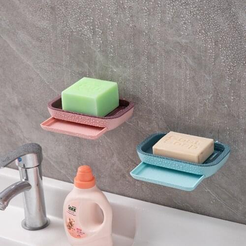 Eyliden Punch-Free Soap Box with Drain Soap Holder Soap Saver Easy Cleaning Dry Stop Mushy Soap Tray for Shower Bathroom Kitchen