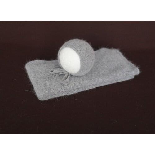 Newborn Stretch Wrap Set 8 Colors Knitted Baby Hat and Wrap Fluffy Wrap Basket Stuffer Newborn Photograpy props