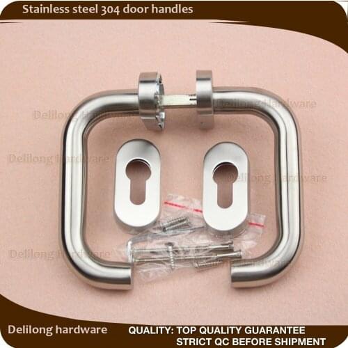 Stainless steel 304 fire-proof door handles, U shape escape access door lock handle