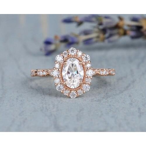 QTT New Elegant Rose Gold Ring Transparent Crystal Zircon Women Ring Retro Wedding Engagement Ring Women Jewelry