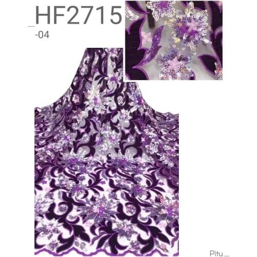 New Design French Velvet Lace With Sequins Beautiful Embroidered Nigerian Dress High Quality Party Wedding Lace Materials Sewing